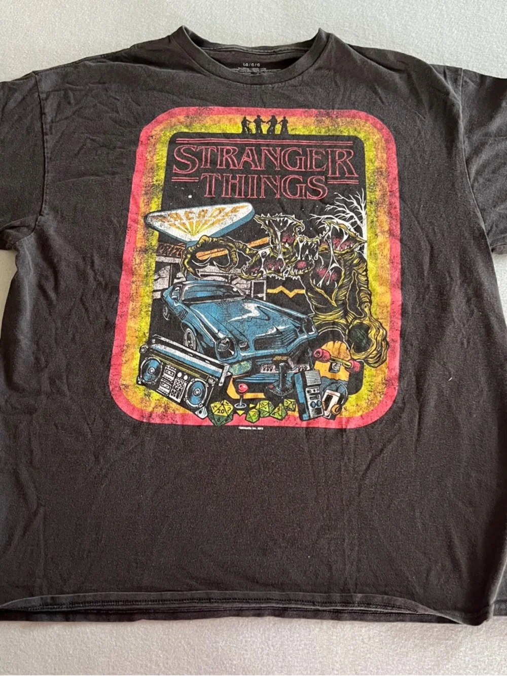 Netflix Stranger Things Black Tee with Multicolor Graphic - Picture 2 of 4